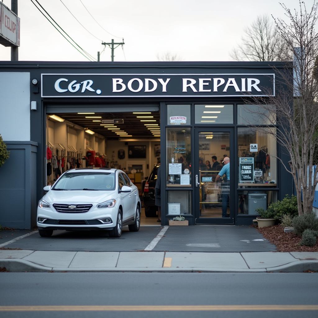 Car body repair shop located on Portland Road Luton