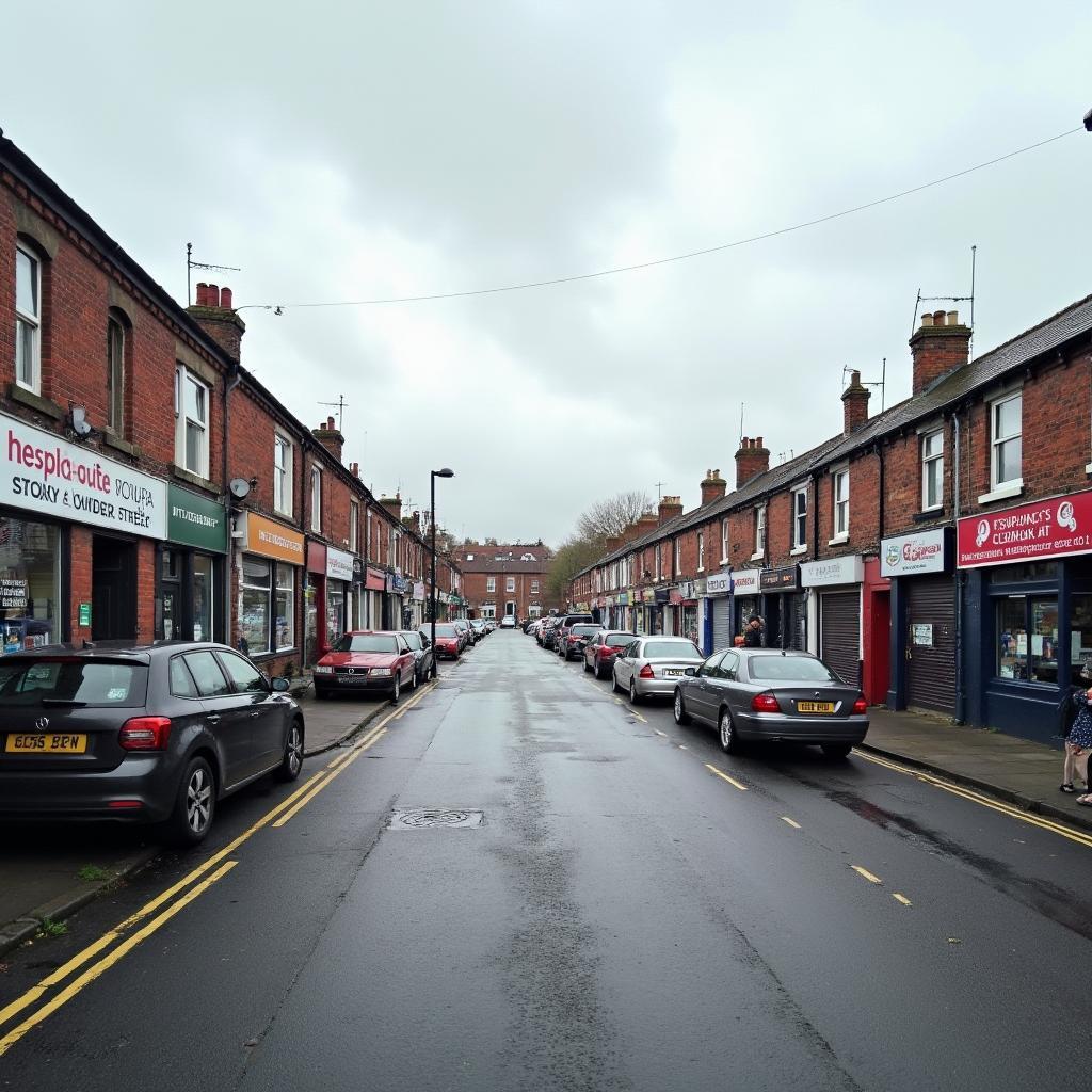 Car body repair shops lined up on Brocksford Street