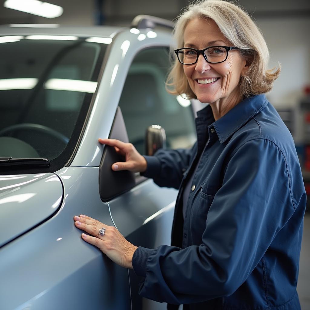 Satisfied Car Owner After Body Repair in Slough