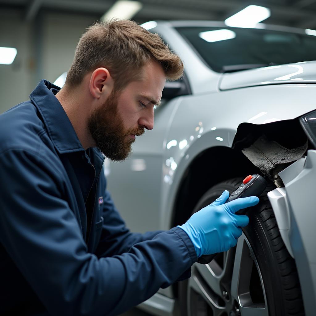 Skilled car body repair technician in Altrincham