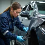 Car Body Repair Technician at Work