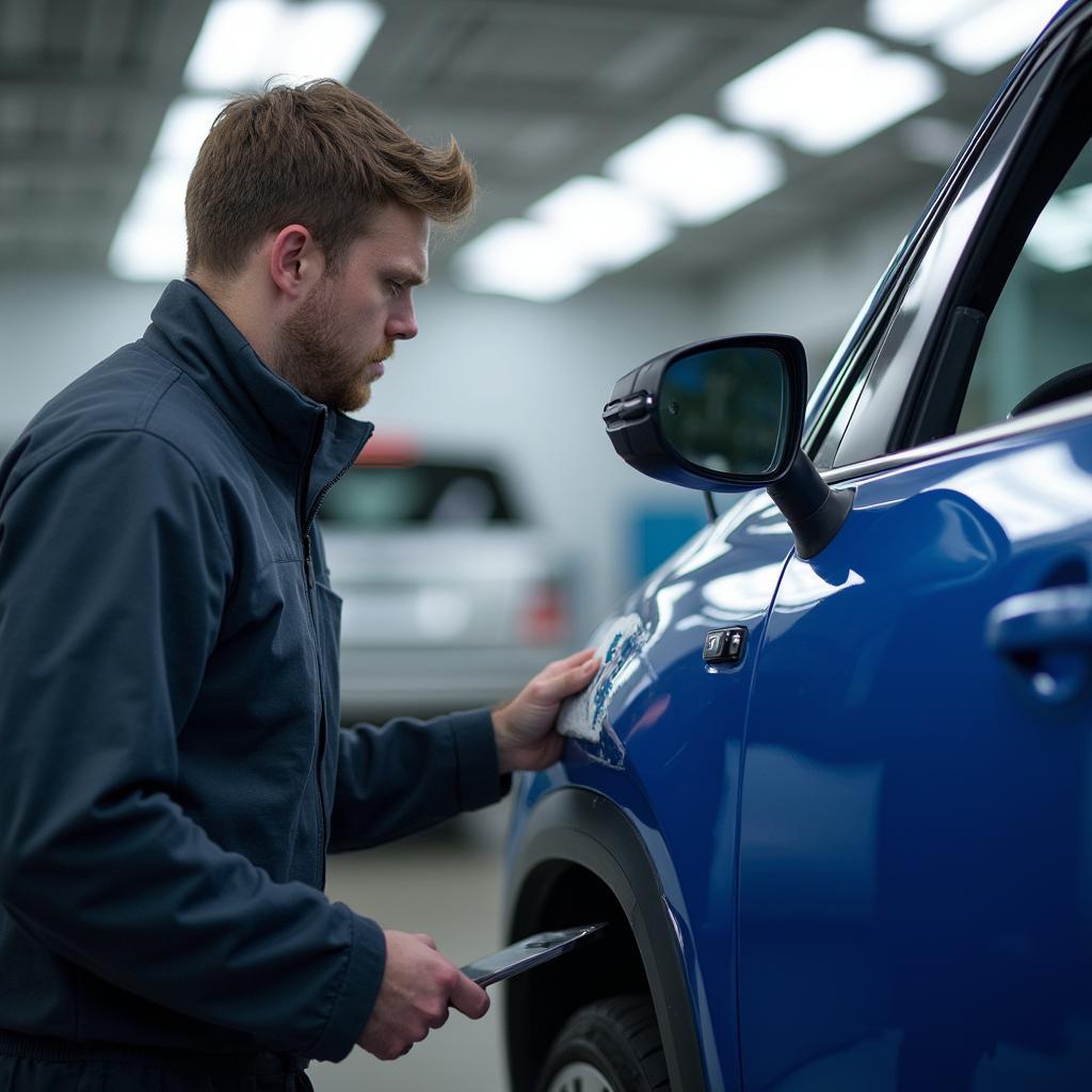 Advanced Car Body Repair Technology in a WR14 Shop