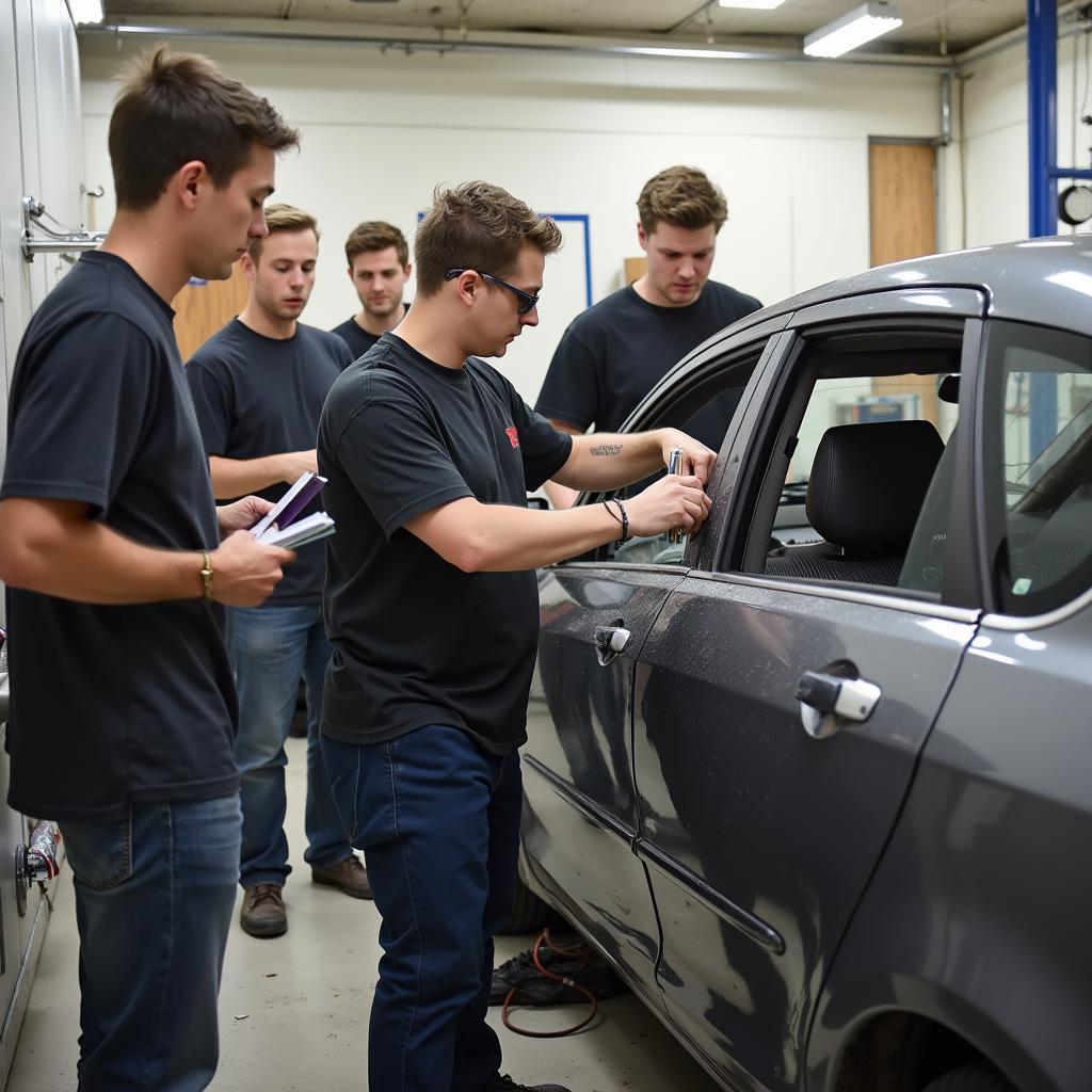 Car Body Repair Training in Session