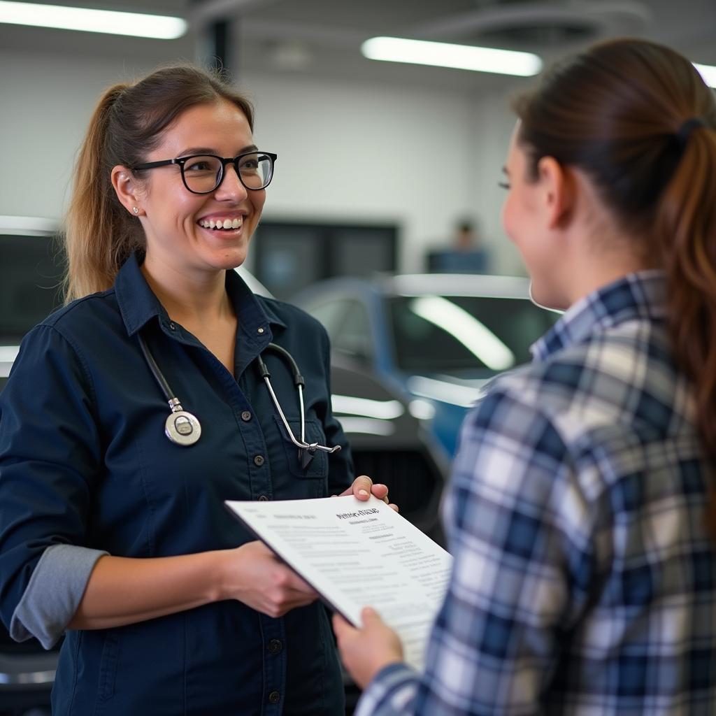 Customer Consultation at Warrington Body Shop