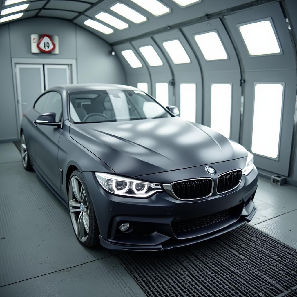 Car body repair in Watford, car inside a paint booth