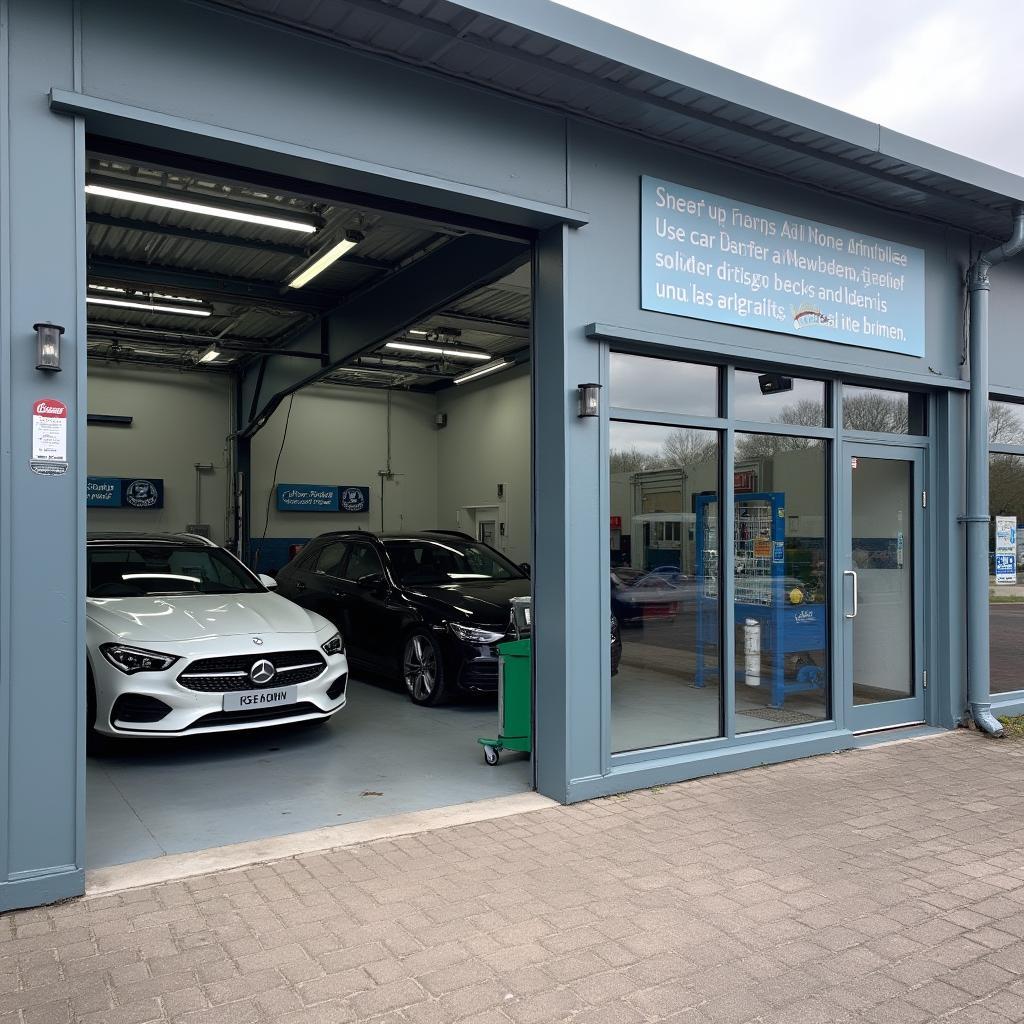 Modern car body repair workshop in Newcastle Emlyn equipped with the latest technology.