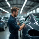 Car Body Work Repairs in Progress