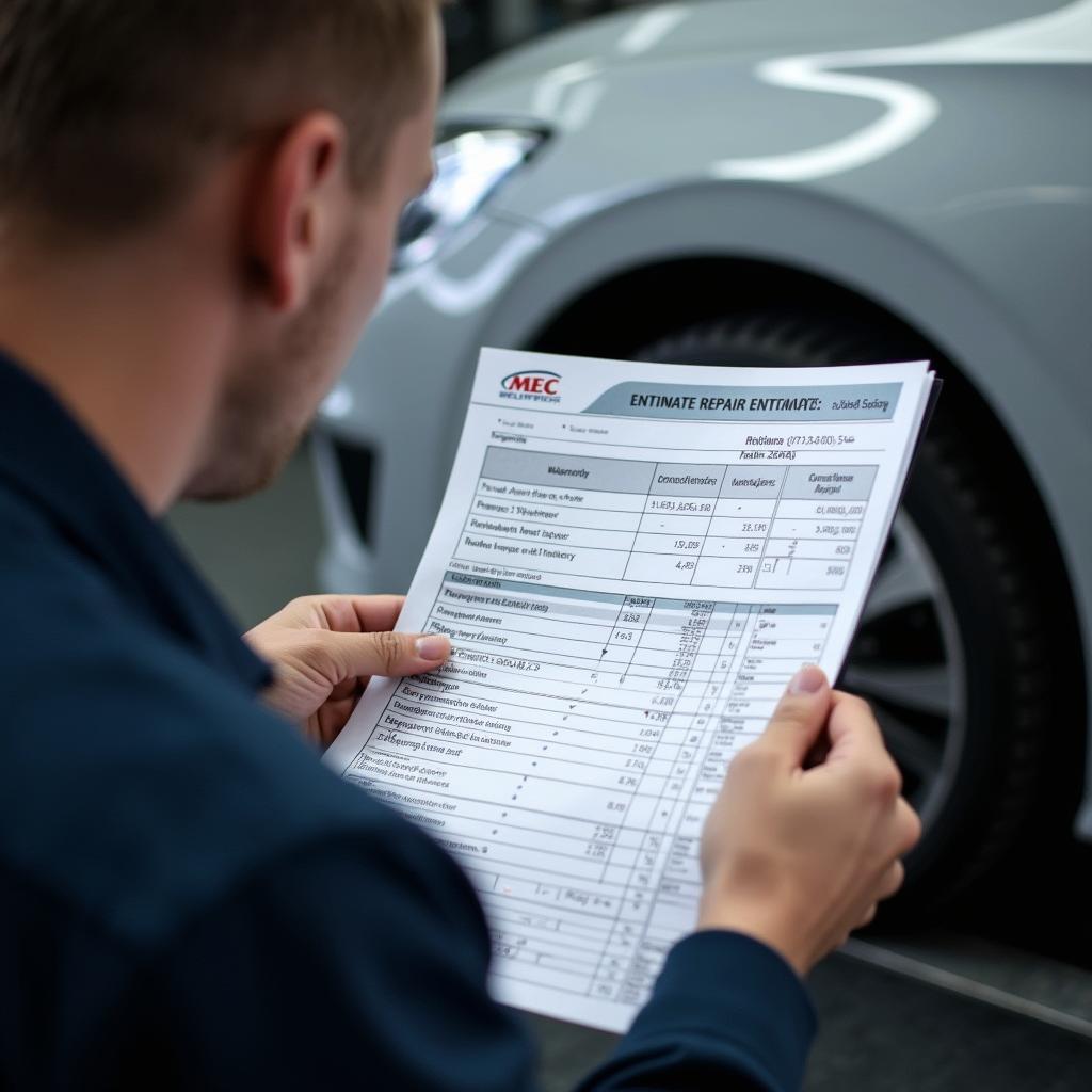 Receiving a car bodywork repair estimate