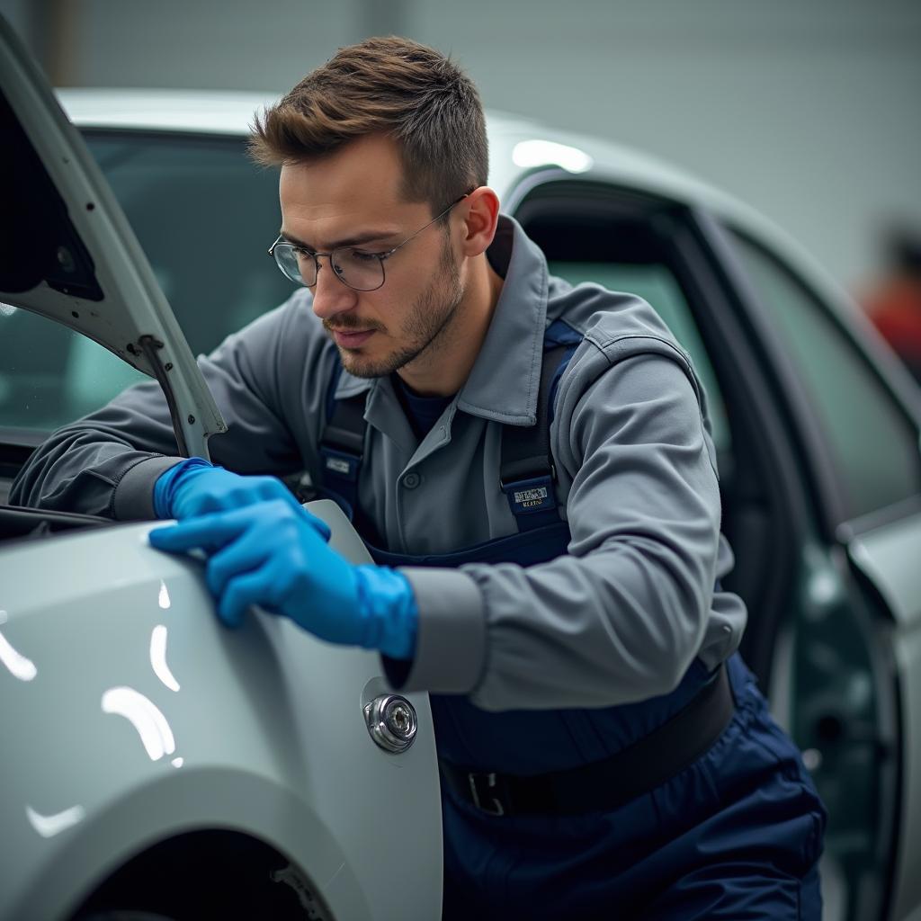 Skilled car bodywork repair technician in New Milton