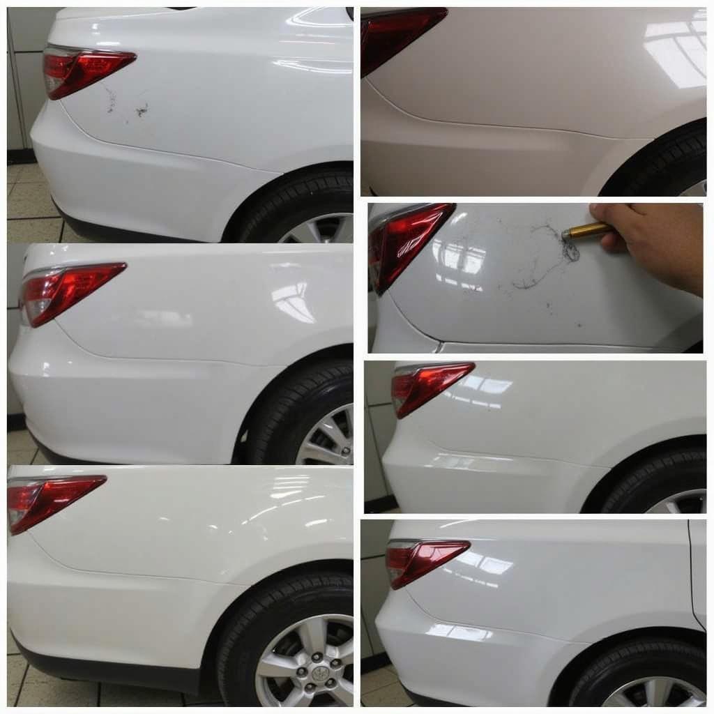 Various car bodywork repair techniques