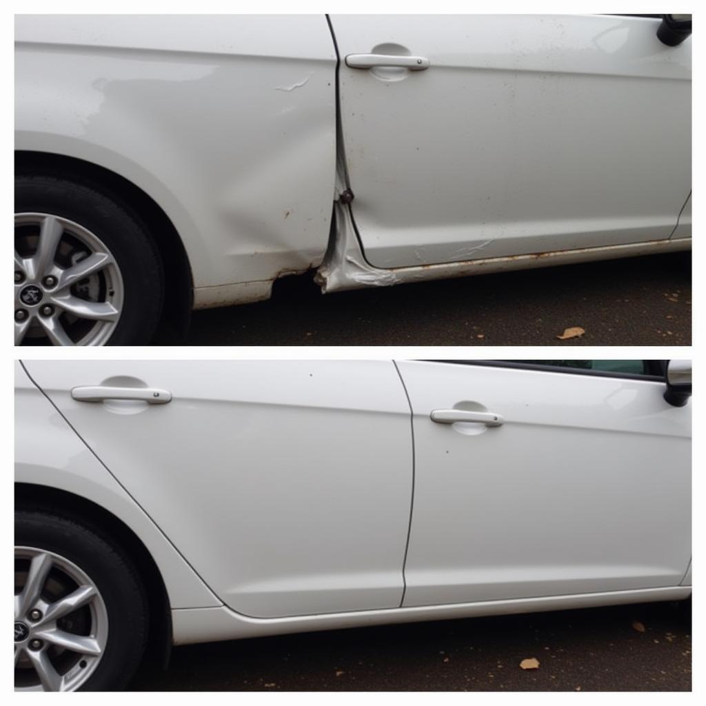 Car Bodywork Repairs Hereford - Before & After Comparison