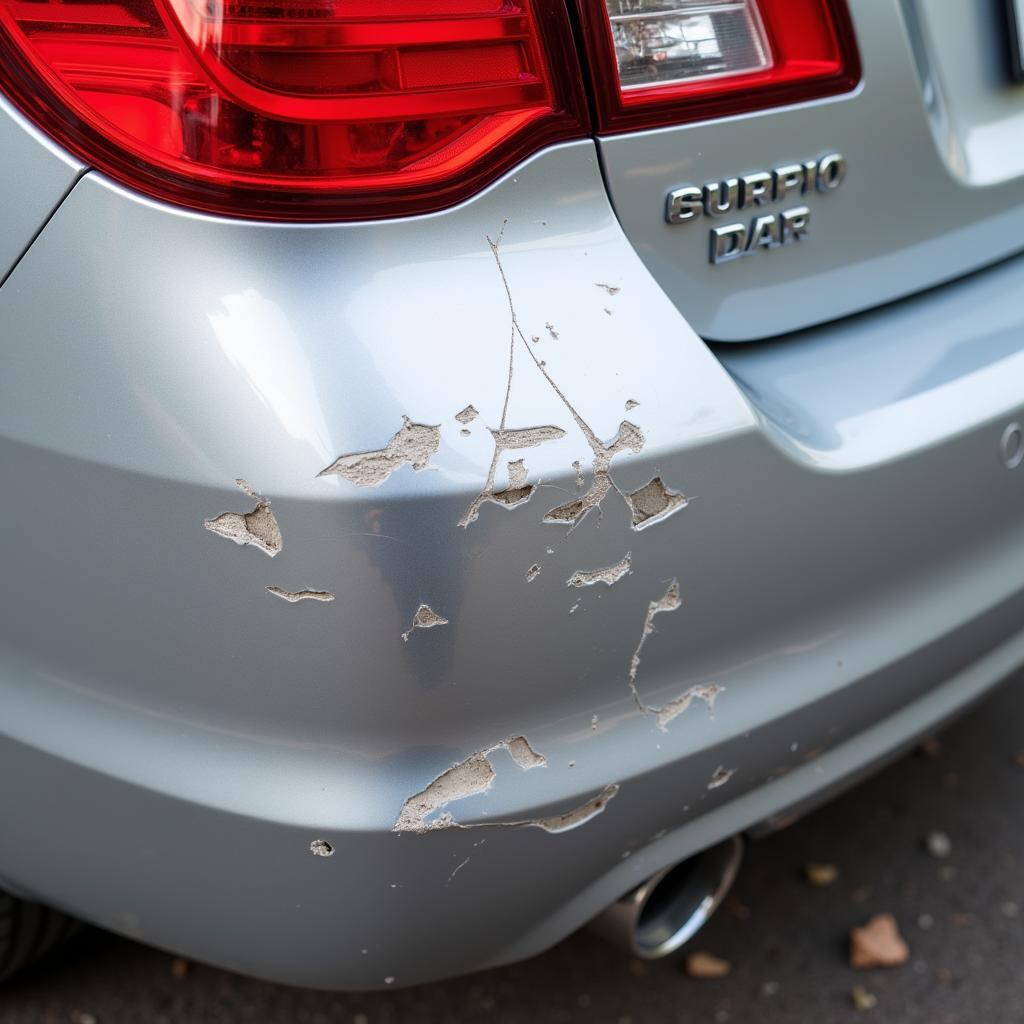 Minor Scratches and Scuffs on a Car Bumper