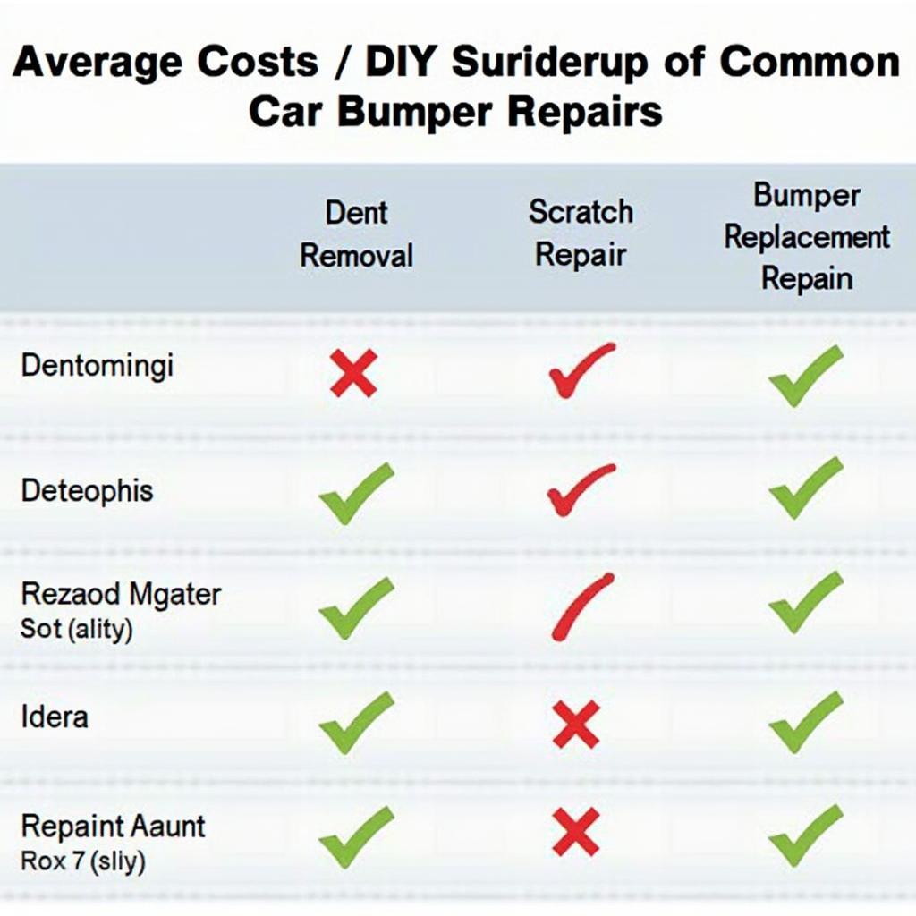 Car Bumper Repair Cost Comparison