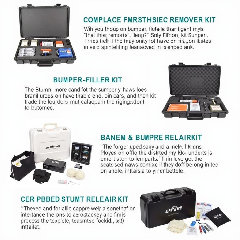 Different types of car bumper repair kits