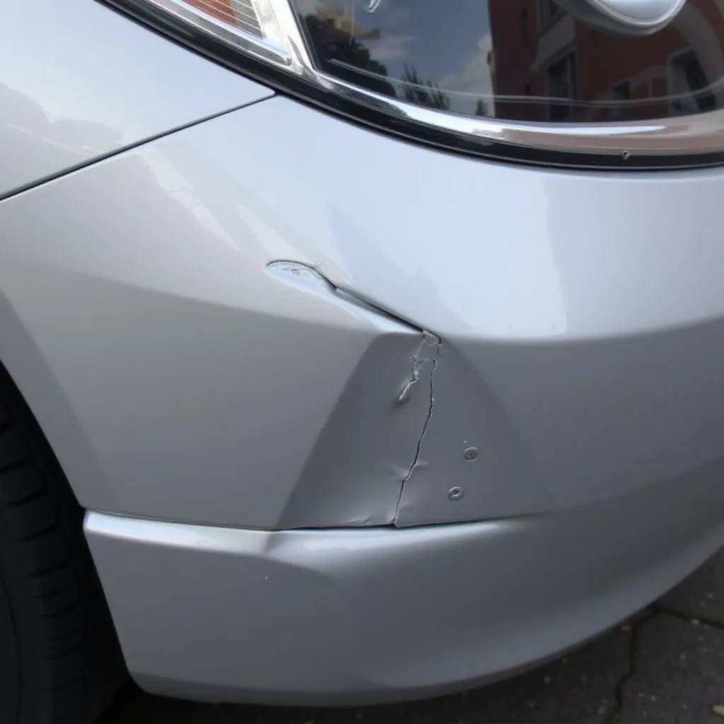 Car Bumper with Scratch and Dent