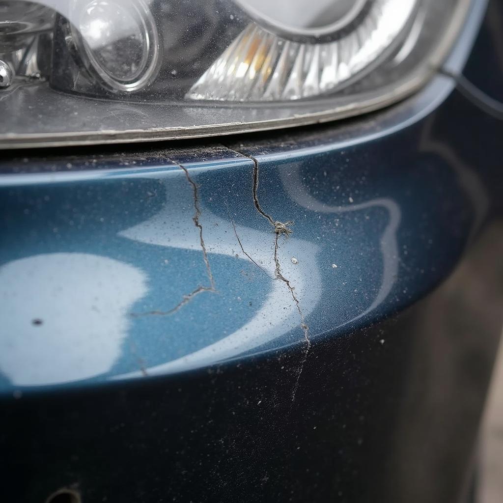 Close-up of a Car Bumper Scuff