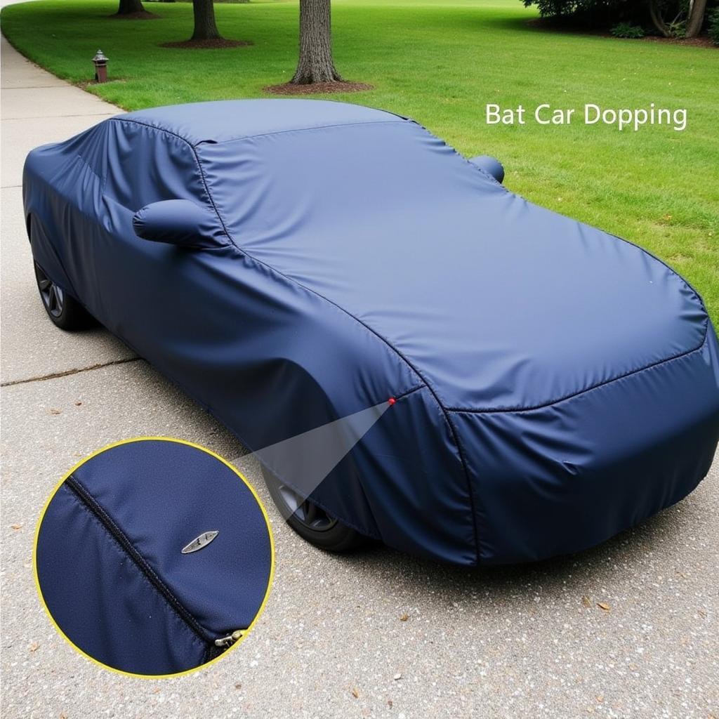 Car cover protecting against bat droppings