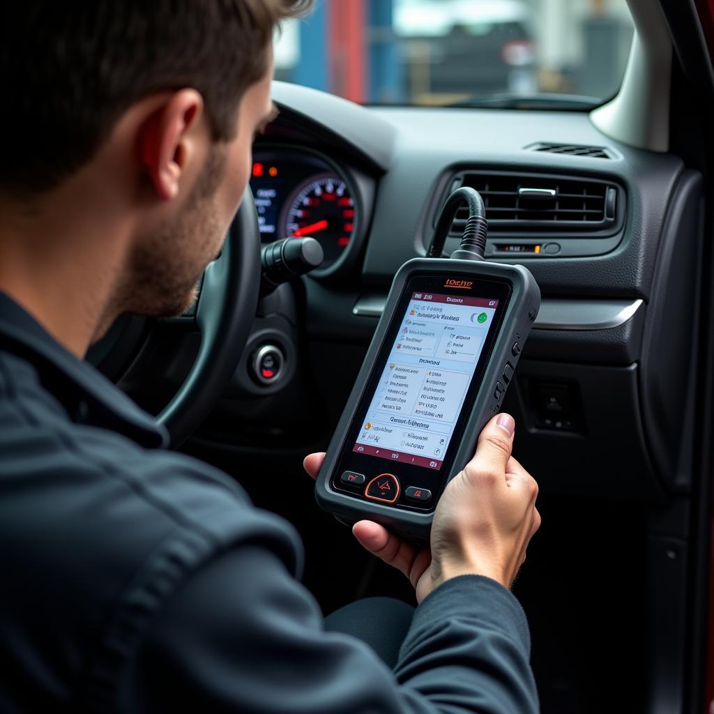 Car Diagnostic Tool in Use