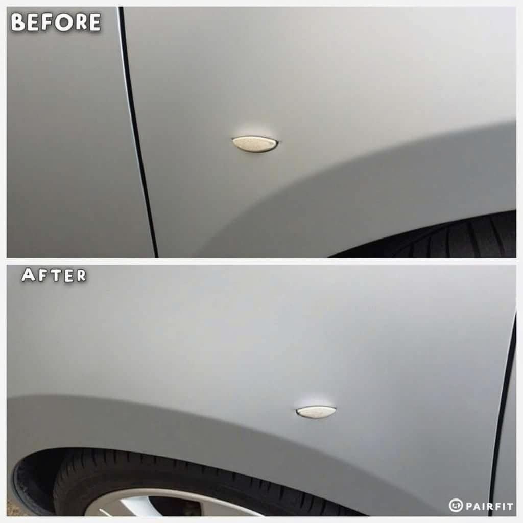 Car Door After Paint Chip Repair