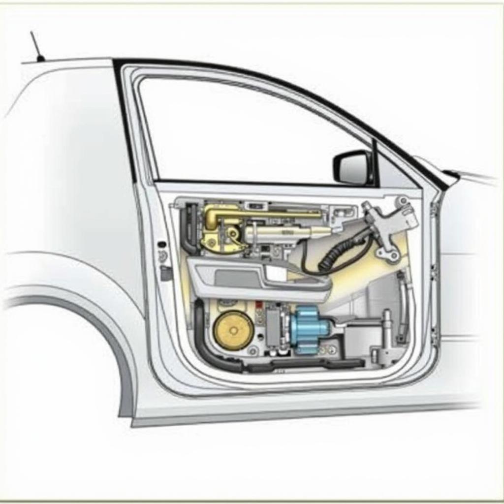 Inside a car door lock mechanism