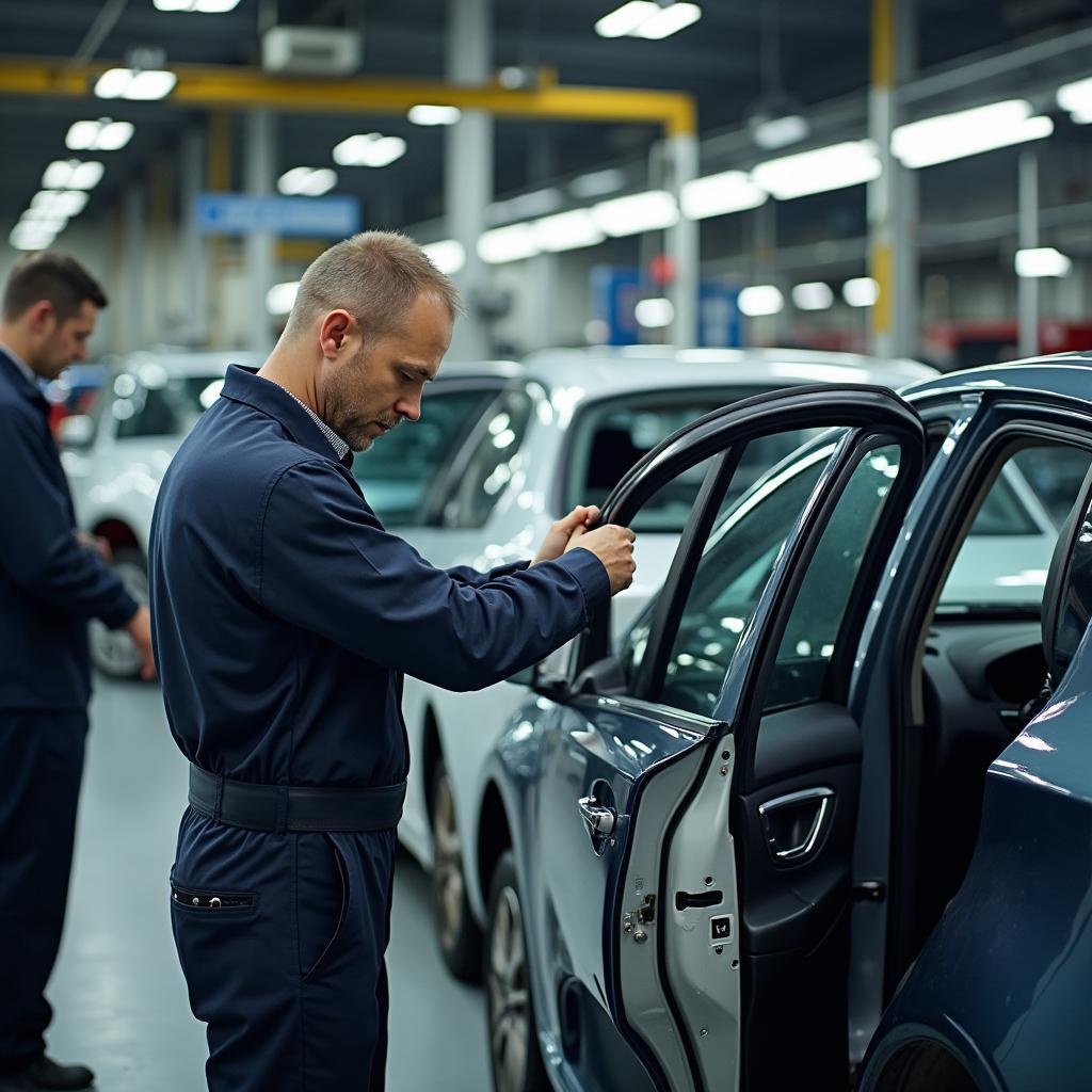 Car door trim repair shop