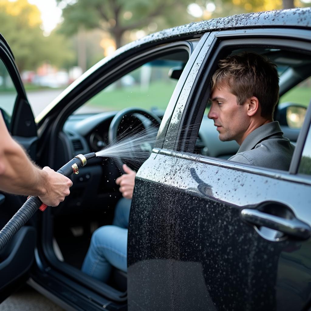 Performing a Car Door Window Leak Test