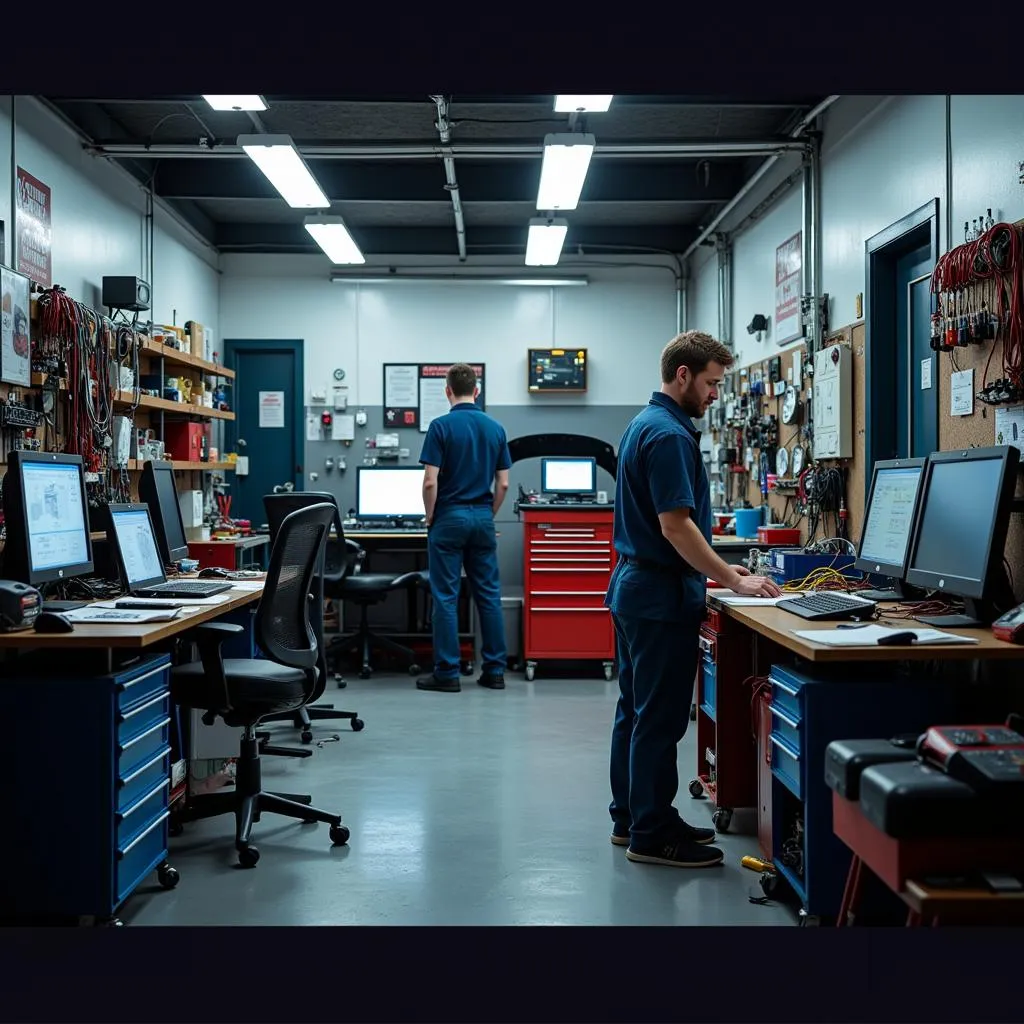 Car Electrical Repair Shop Interior