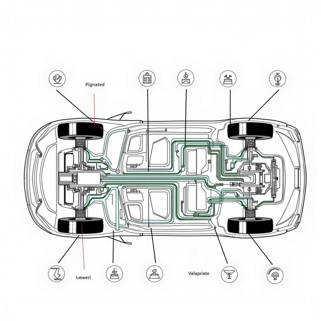 Complex Electrical Wiring Diagram in a Car