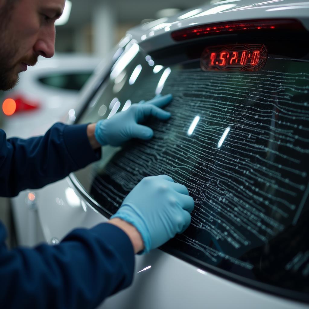 Inspecting Car Heated Window Grid