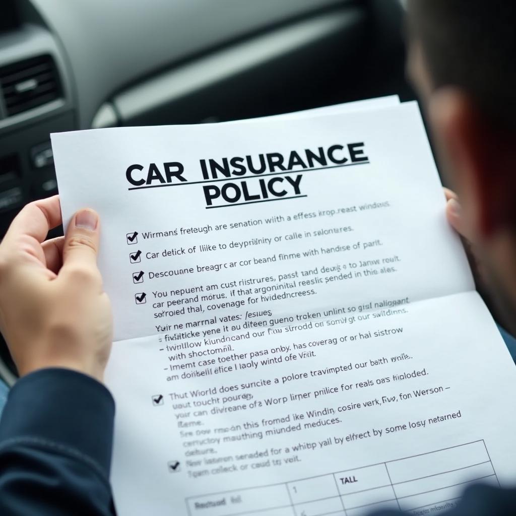 Reviewing car insurance policy