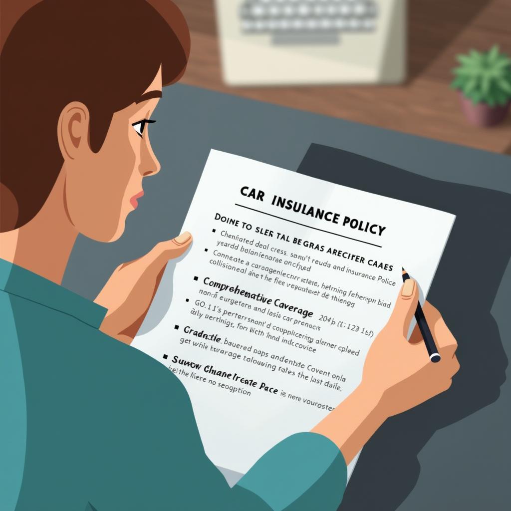 Reviewing car insurance policy for glass coverage