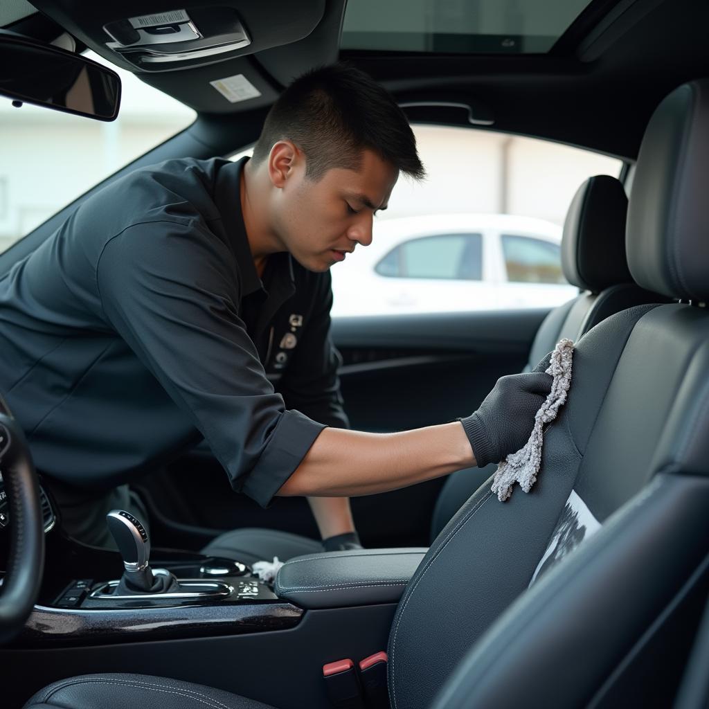 Car interior detailing and cleaning