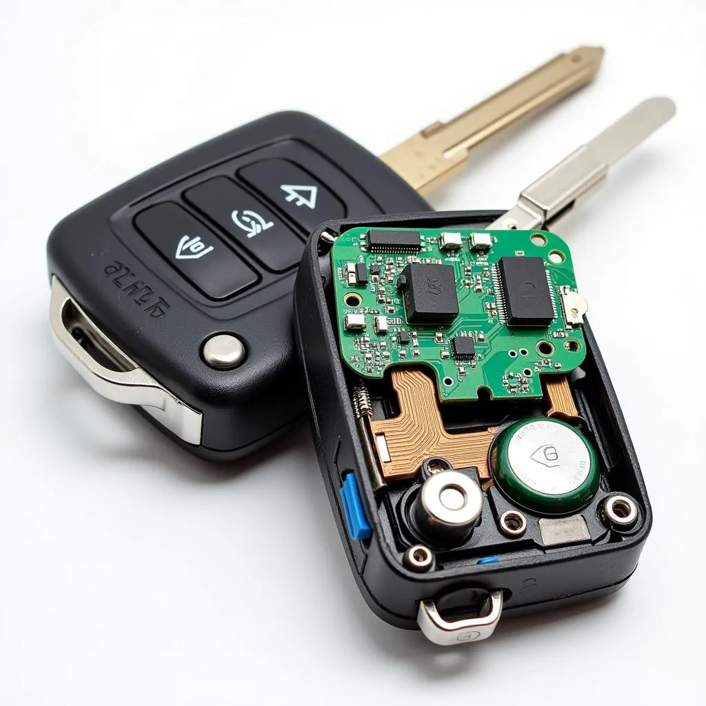 Car Key Fob with Exposed Circuit Board