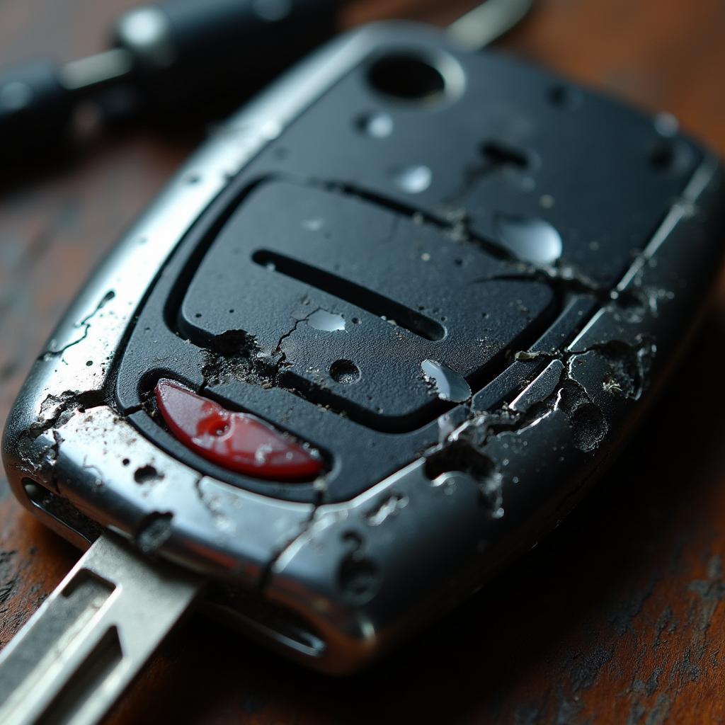 Car key head damage