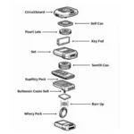Car Key Remote Internal Components Exploded View