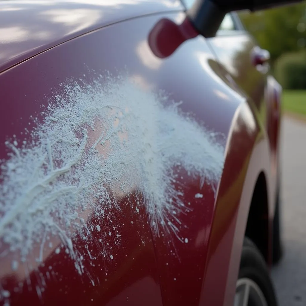 Close Up of Car Keyed Damage