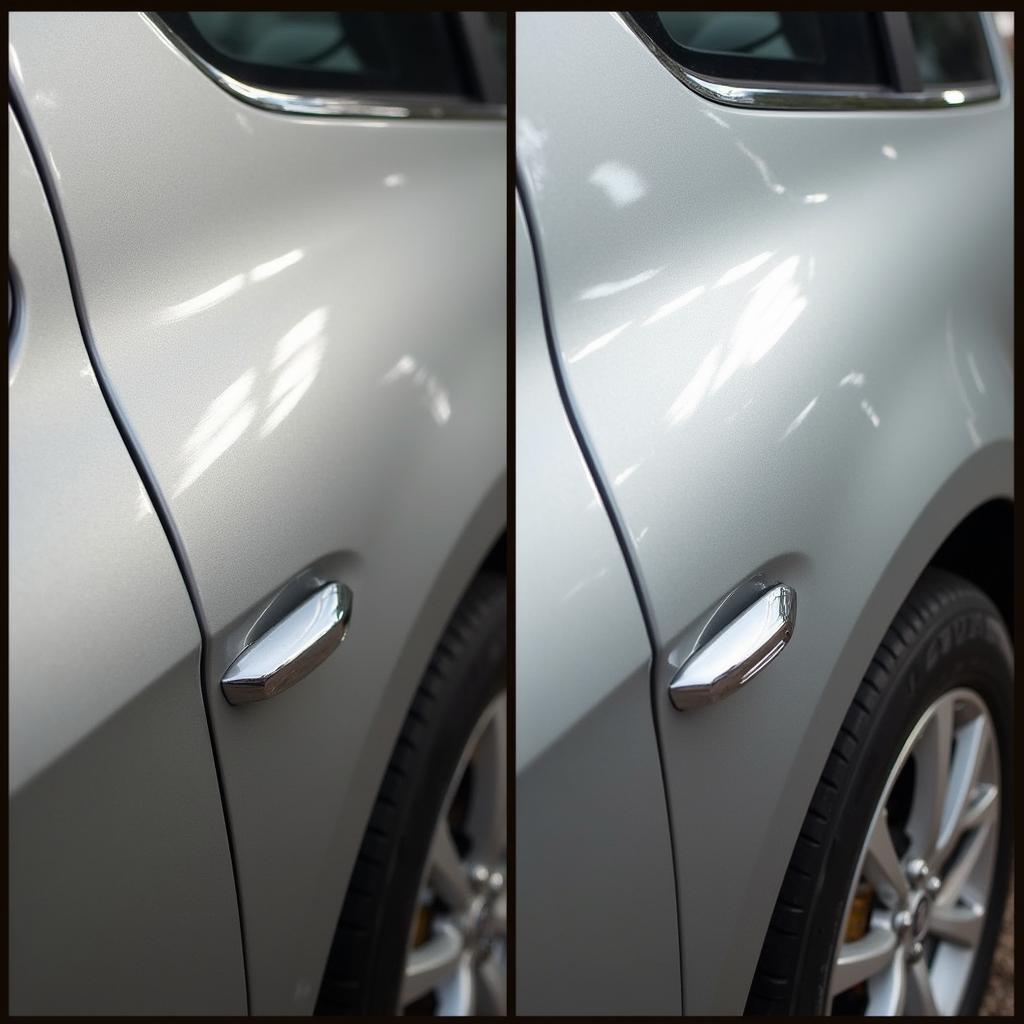 Car keyed repair before and after