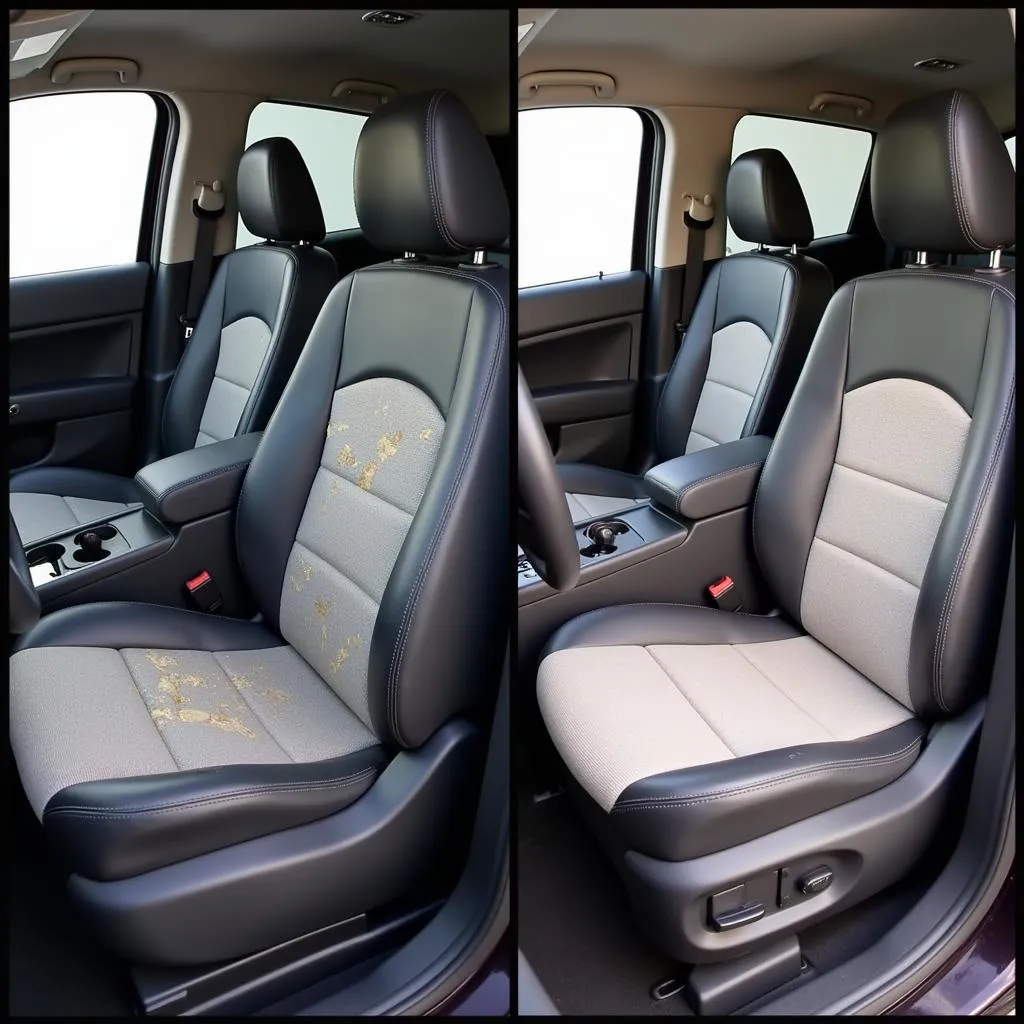 Car Leather Seat Before and After Repair