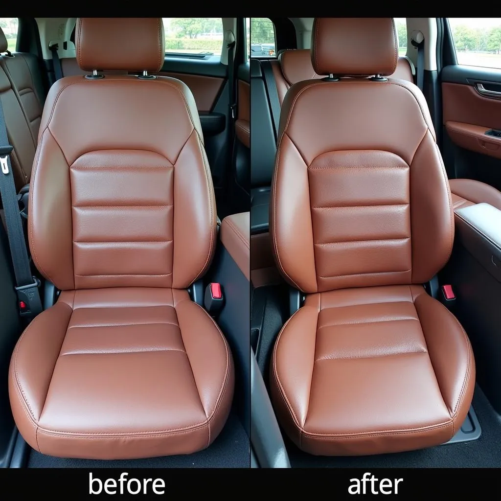 Car Leather Seat Repair Before &amp; After