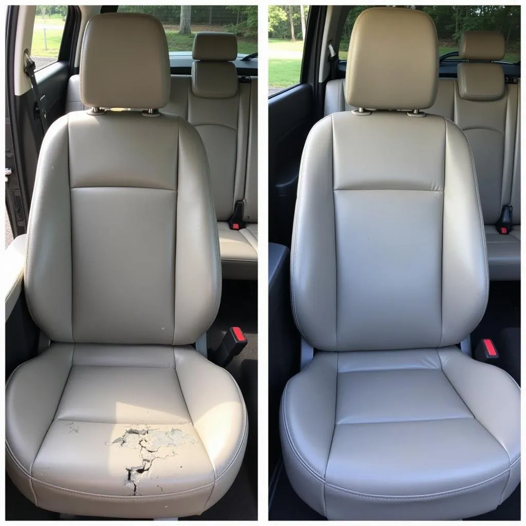 Before &amp; After Leather Car Seat Repair