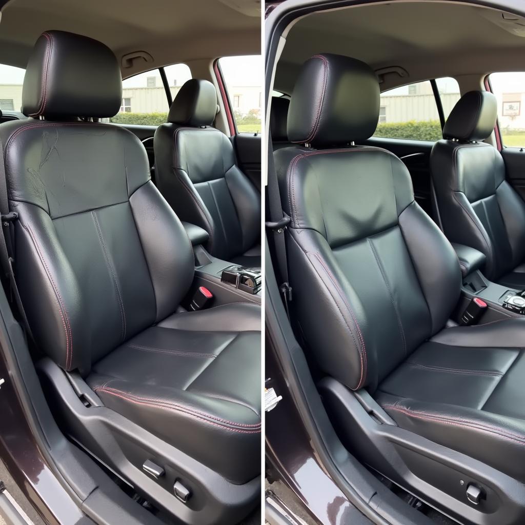 Car Leather Seat Repair Before & After