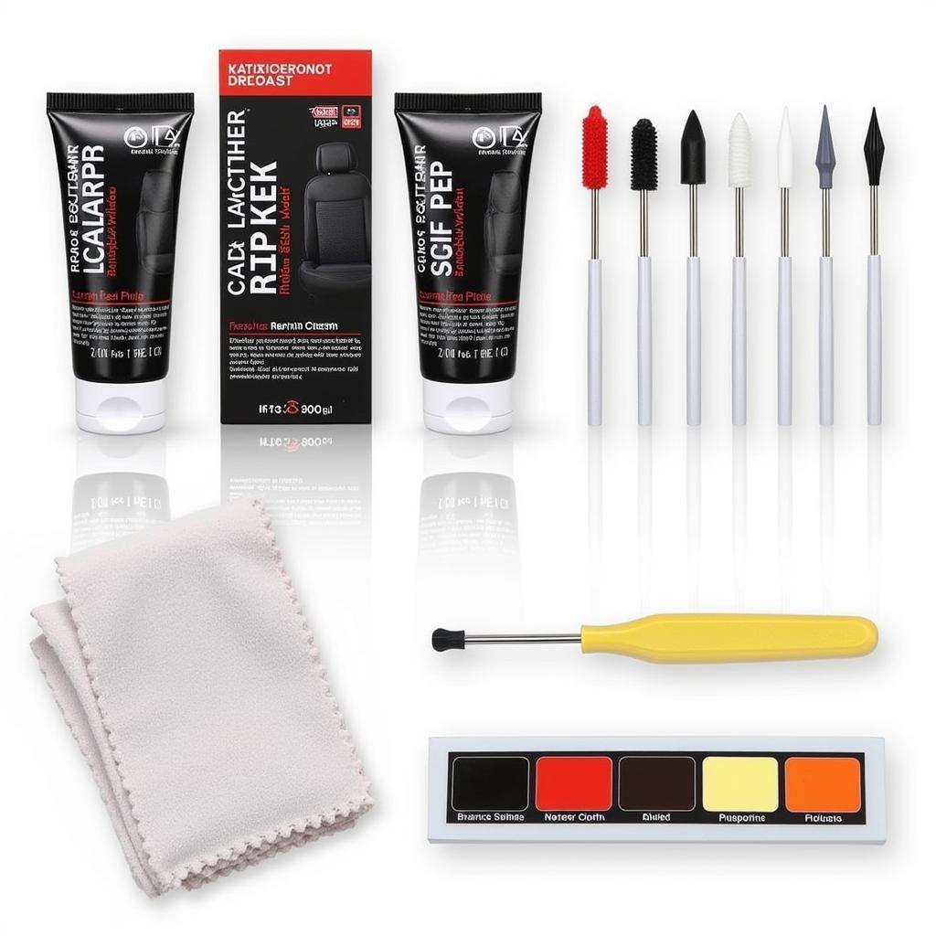 Car Leather Seat Repair Cream Black Kit with Tools