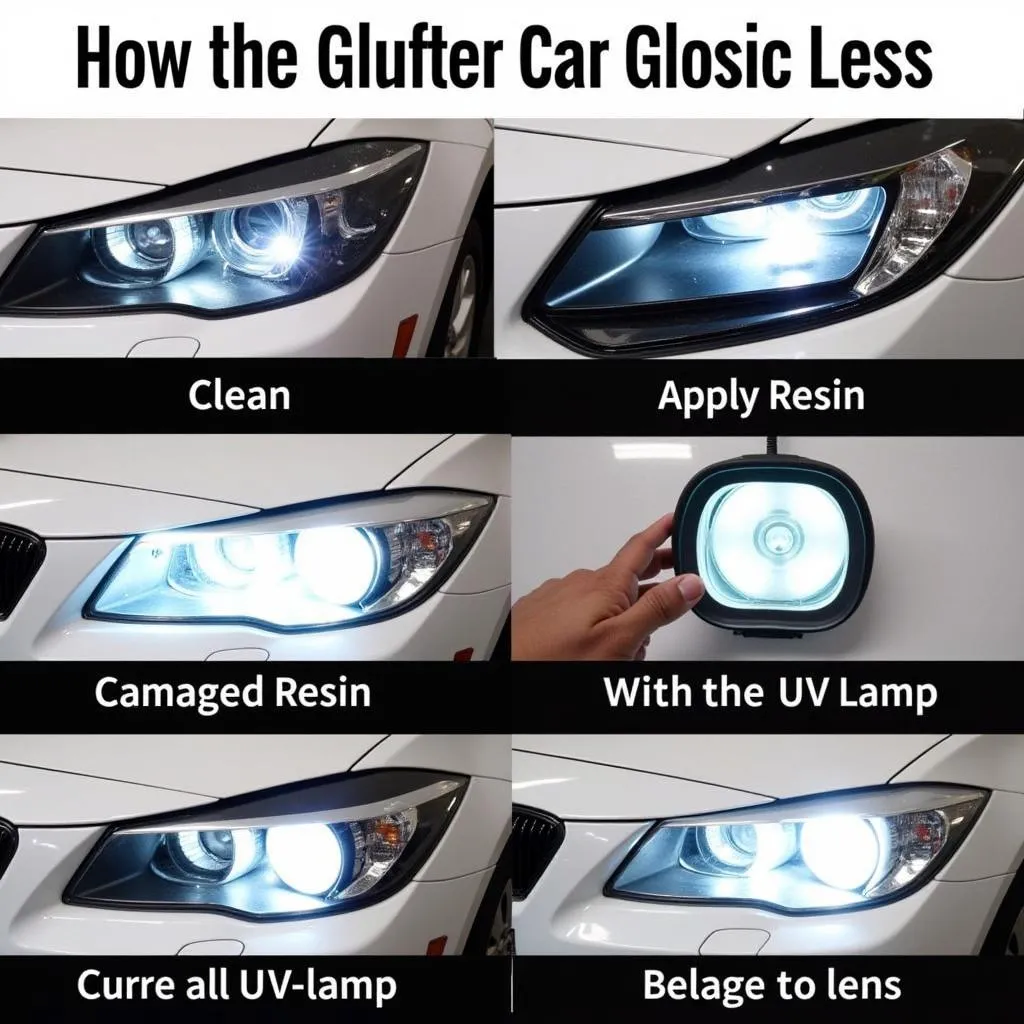 Car Light Glass Repair Process in a Professional Shop