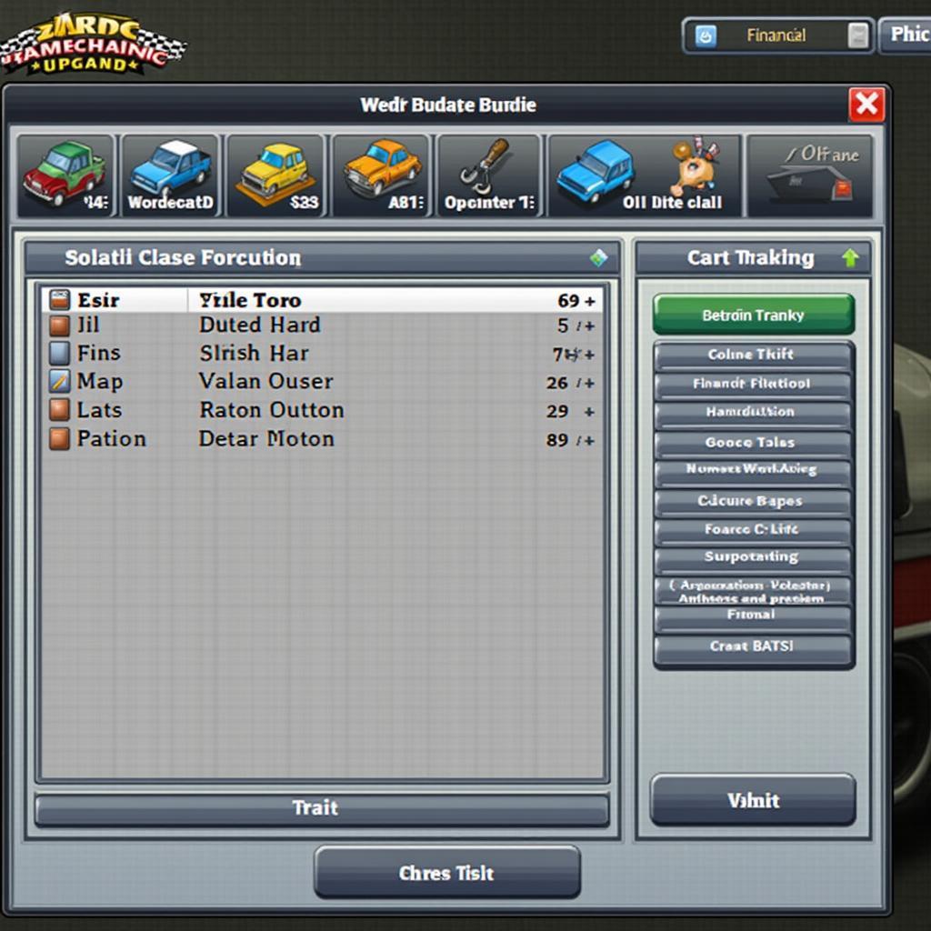 Car Mechanic Simulator 2015 - Workshop Management Interface