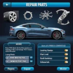 Car Mechanic Simulator Repair Parts Interface