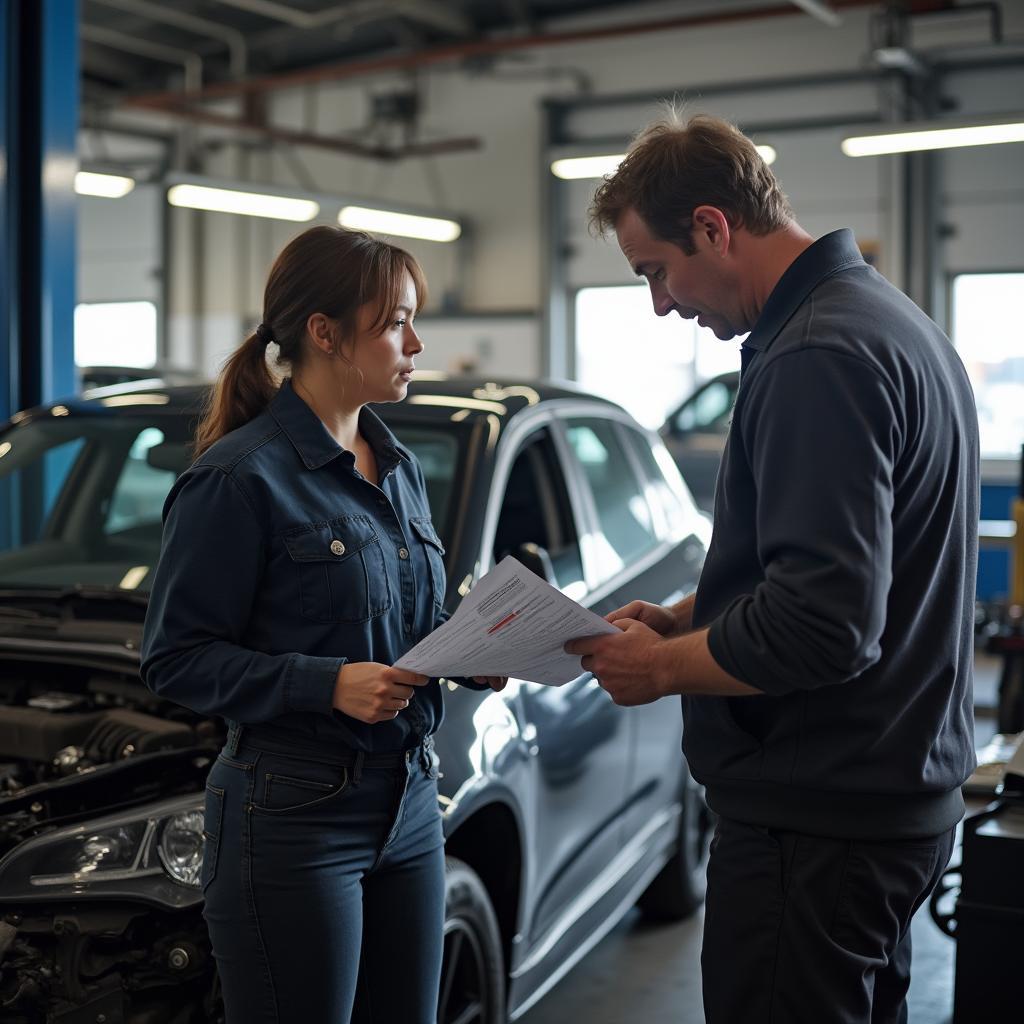 Car Owner Discussing Repair Estimate