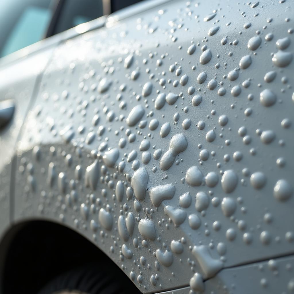 Close up of car paint bubbling