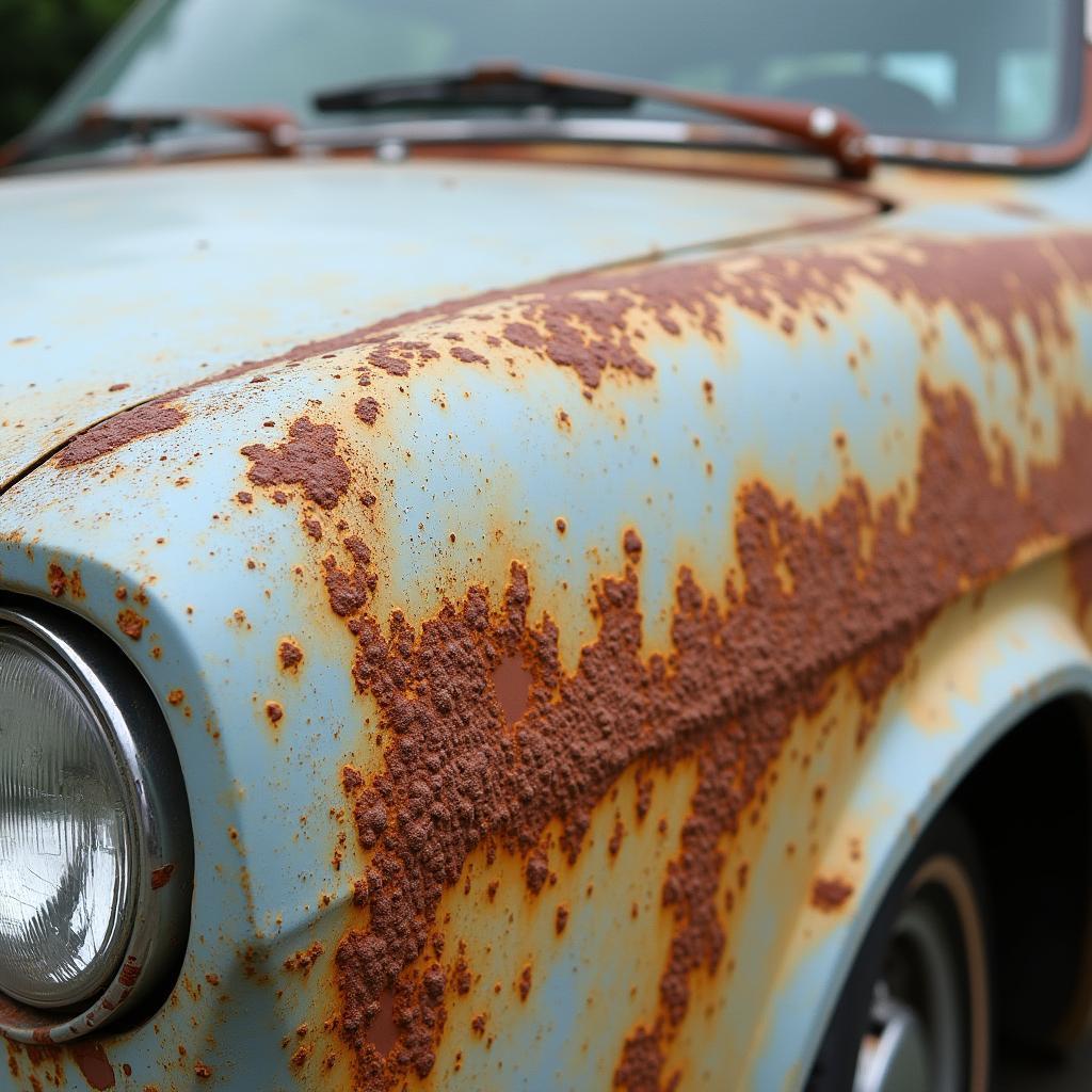 Car paint bubbling due to underlying rust