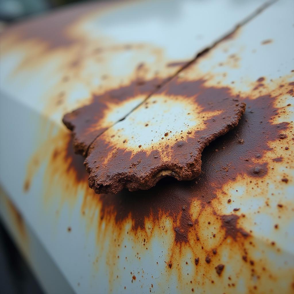 Car Paint Chip with Rust