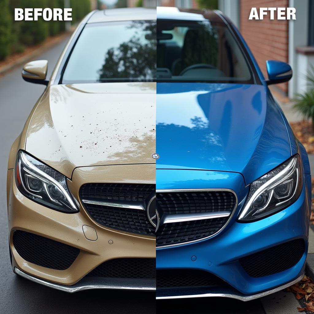 Car Paint Color Repair Before and After